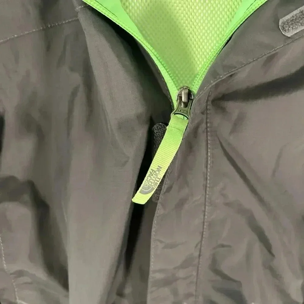 North Face Jacket Boys Medium Grey Full Zip Hooded Zip Pockets Mesh Lining